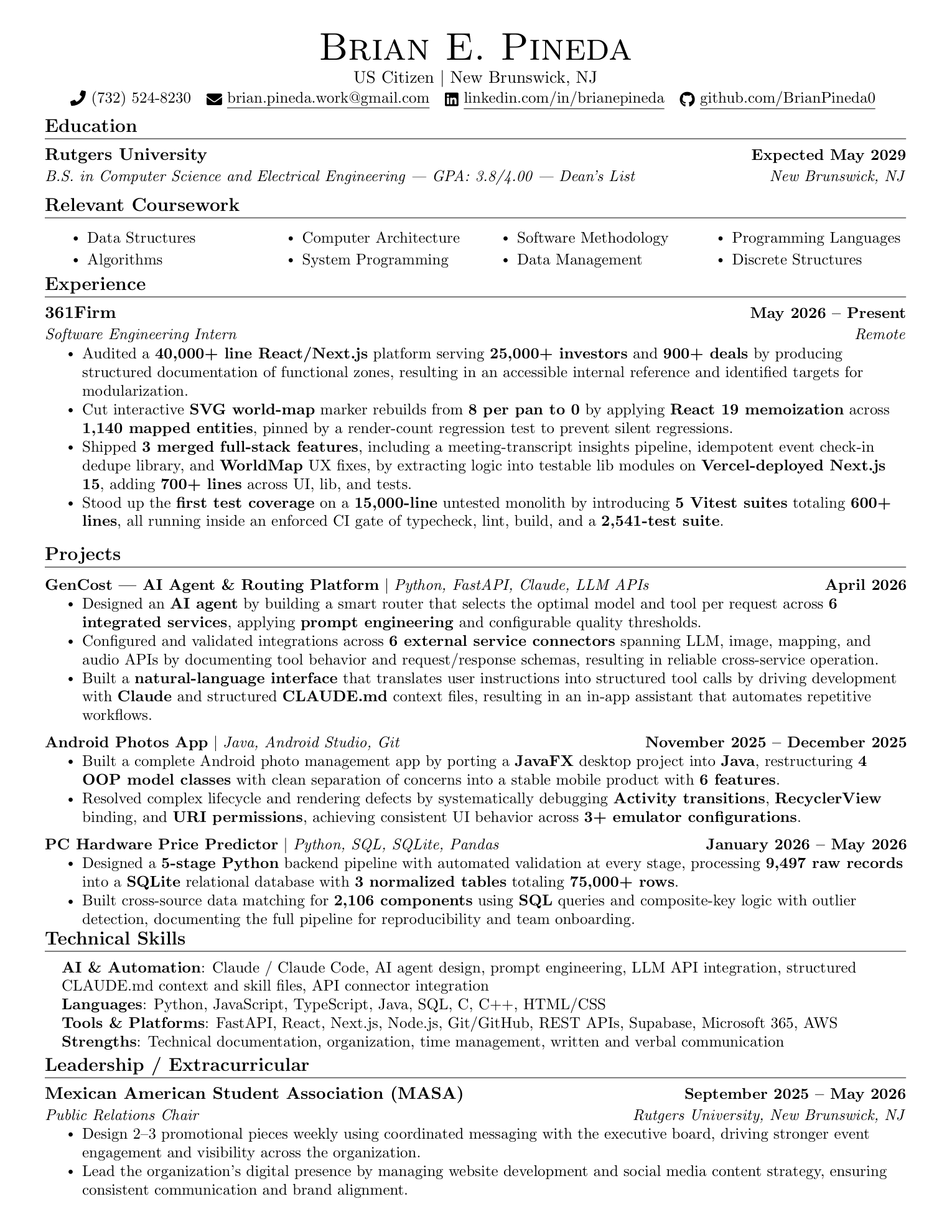 Brian Pineda résumé
